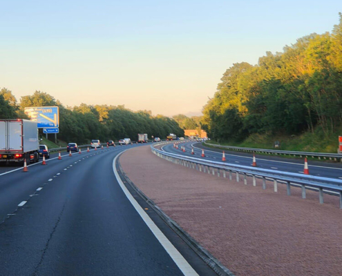 Completed trunk road VRS upgrade with new central reserve barrier