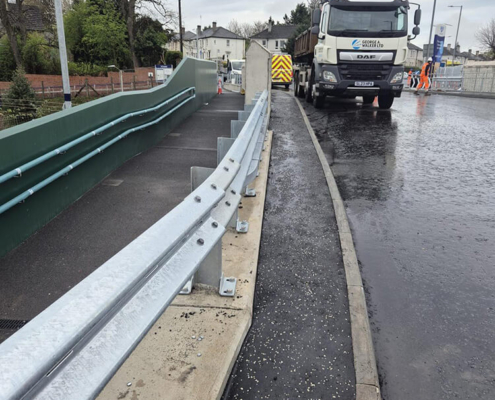 VRS barrier and bridge parapet works on the Cross Tay Link Road project in Perth