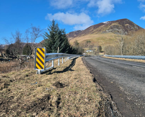 GWF-A93-Works-4 Completed VRS terminal installation on the A93 near Glenshee
